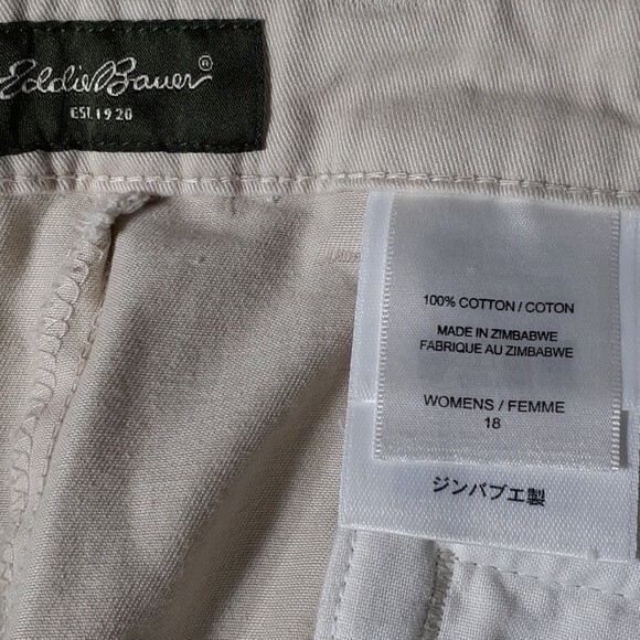 eddie bauer chino shorts 18 new nwt xl beige stone off white gorpcore hiking - Picture 5 of 5